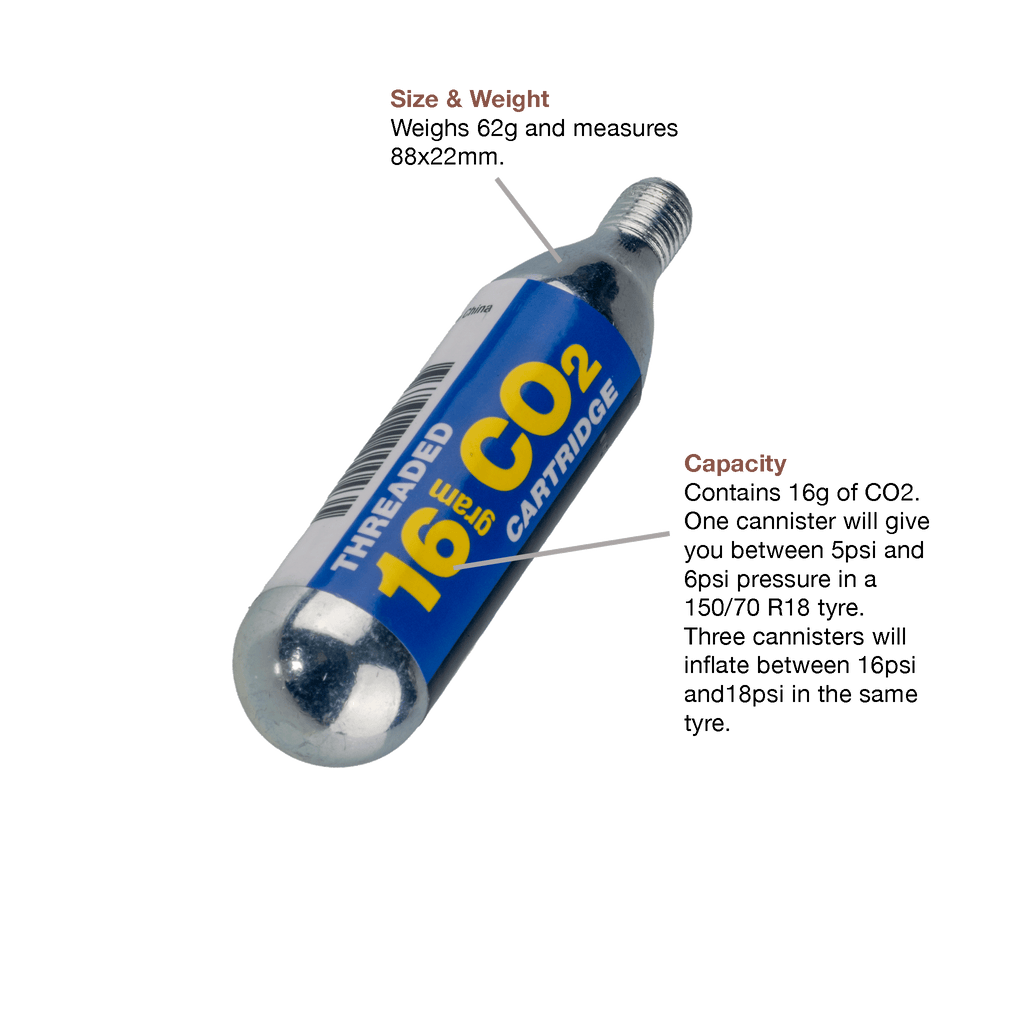 CO2 Canisters 16g Pack of 3