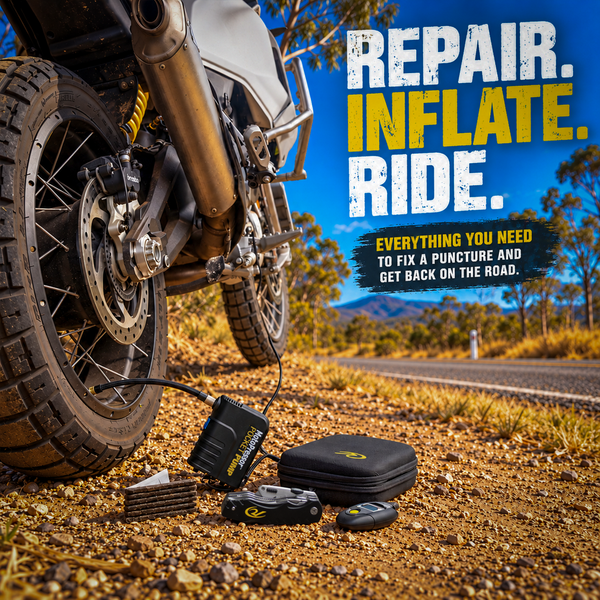 MotoPressor PocketPUMP Combo – Motorcycle Puncture Repair Kit