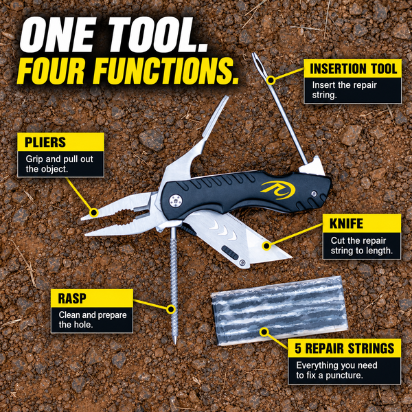 MotoPressor PocketPUMP Combo – Motorcycle Puncture Repair Kit