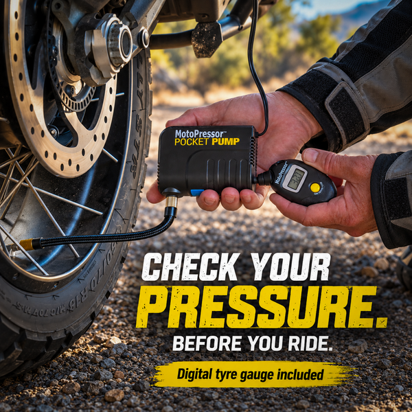 MotoPressor PocketPUMP Combo – Motorcycle Puncture Repair Kit