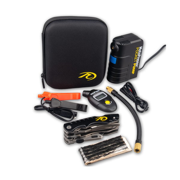 MotoPressor PocketPUMP Combo – Motorcycle Puncture Repair Kit