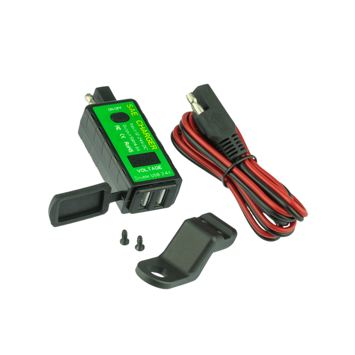 PA013A SAE to Dual USB port adapter and Voltmeter