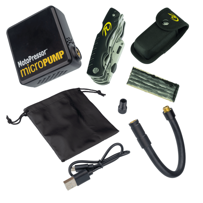 MotoPressor MicroPUMP and Puncture Repair Tool Combo