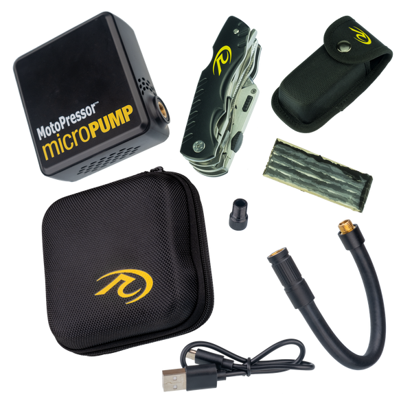 MotoPressor MicroPUMP and Puncture Repair Tool Combo
