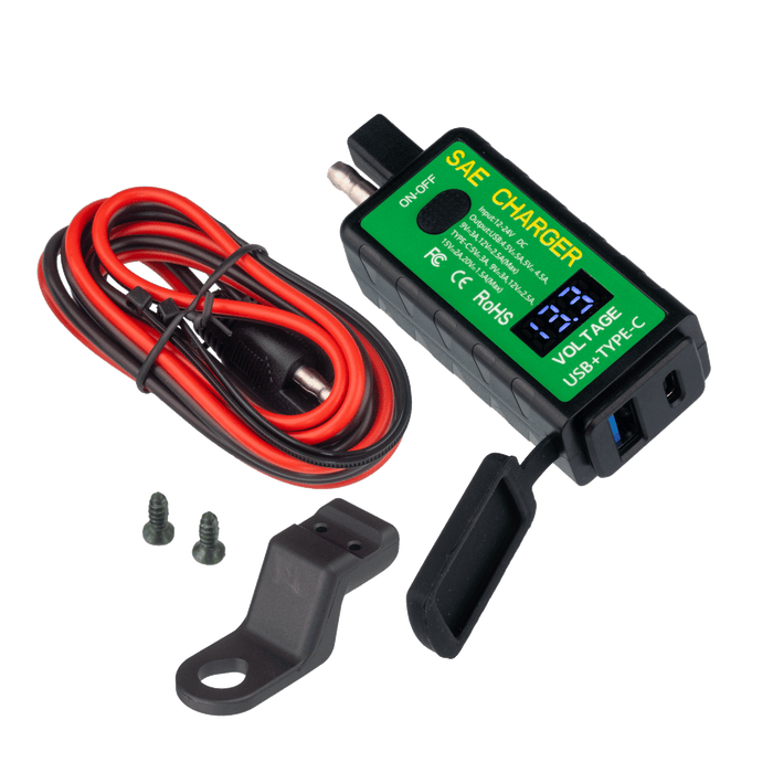 PA013C SAE to USB & USB-C Charger and Voltmeter