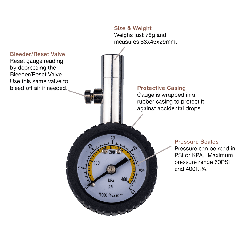 MotoPressor Dial Tyre Gauge