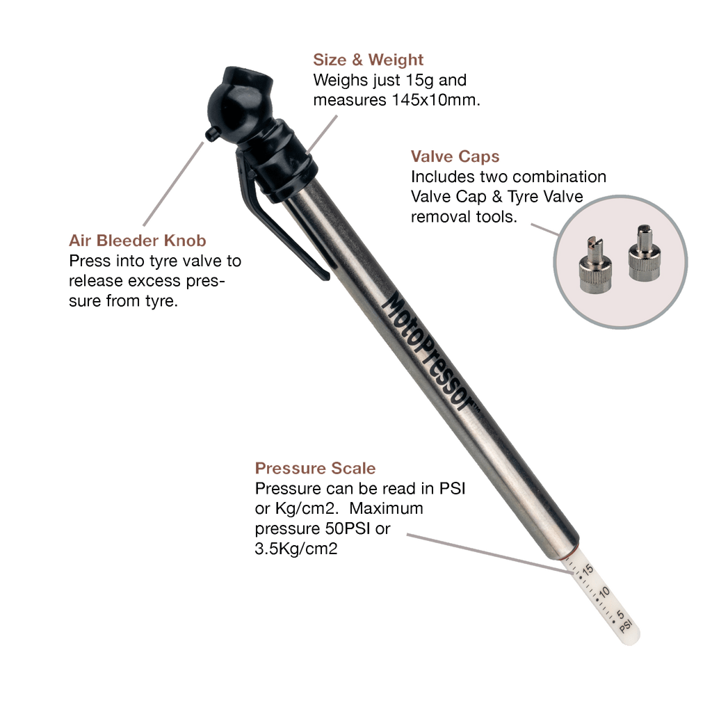 MotoPressor Pencil Tyre Gauge