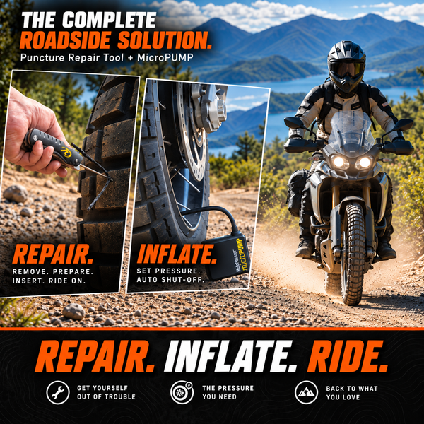 MotoPressor MicroPUMP and Puncture Repair Tool Combo