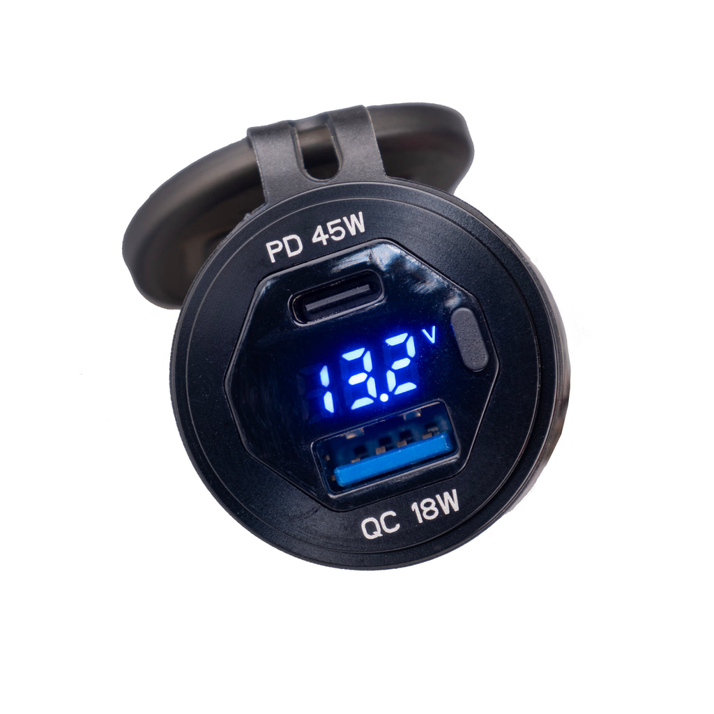 PA032 Plug in dual port USB power adapter/voltmeter