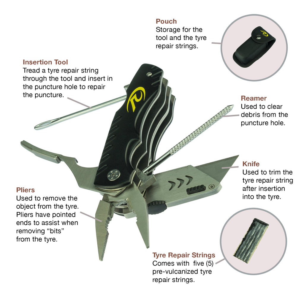 MotoPressor Smart Pump & Puncture Repair Tool Combo