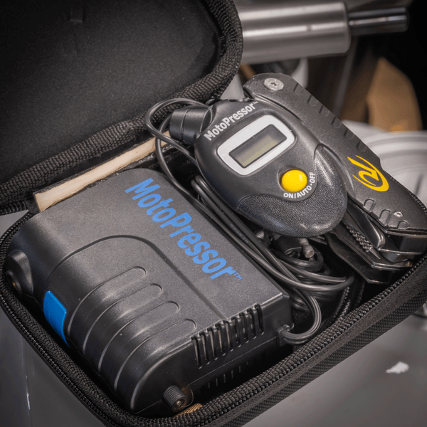 MotoPressor Pocket Pump V2, Puncture Repair Tool and Digital Tyre Gauge Combo