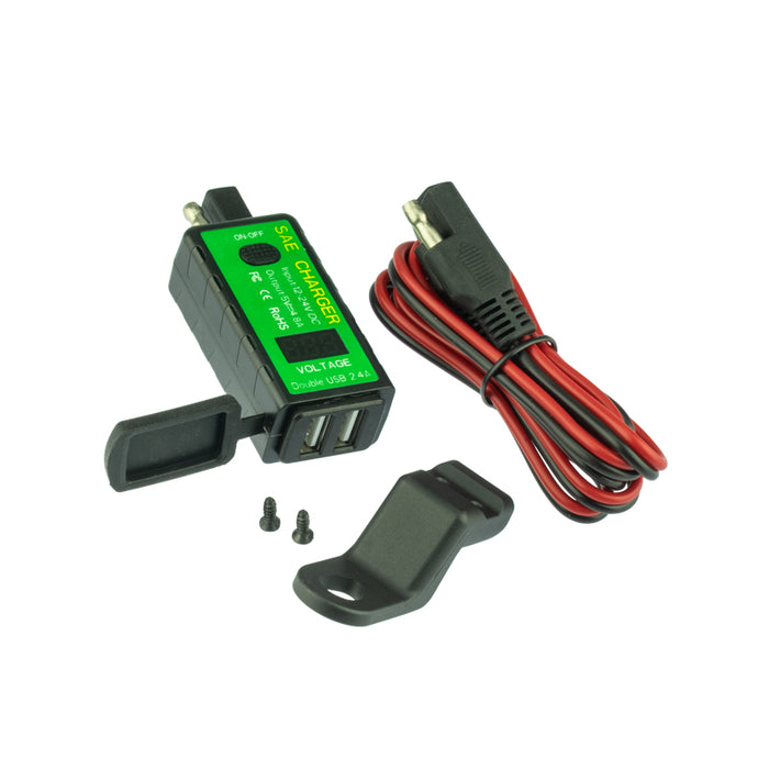 PA013 SAE to Dual USB port adapter and Voltmeter